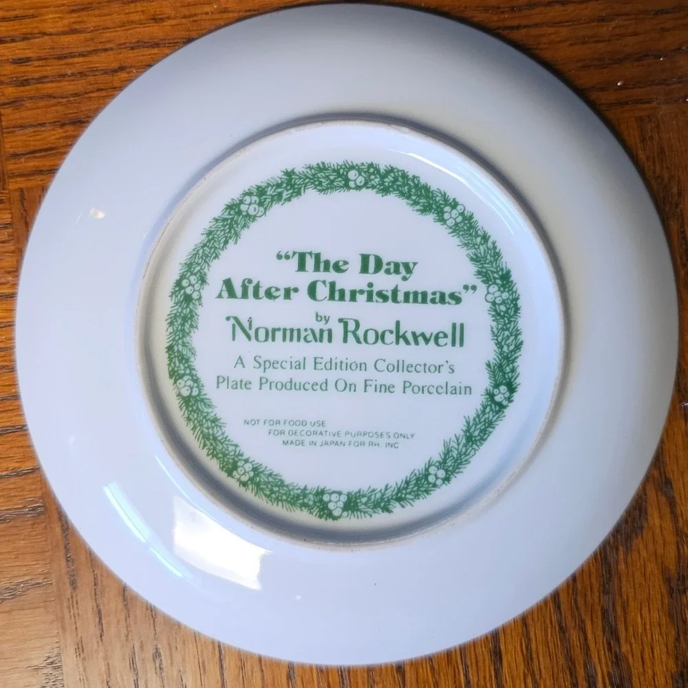 Norman Rockwell The Day After Christmas Collector Plate Fine Porcelain 6.5in